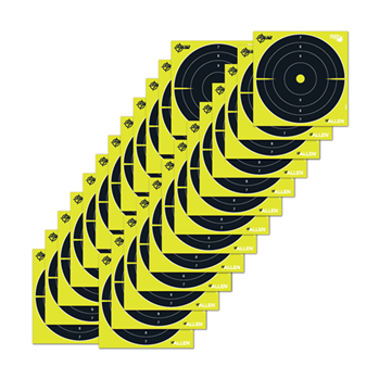 122498 Allen 15213 EZ Aim Splash Non-Adhesive Paper 8" x 8" Bullseye Yellow/Black 25 Pe