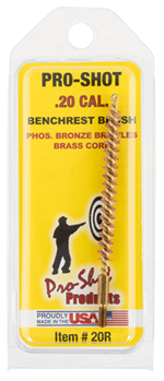 Pro-shot Produc 122998 Pro-Shot 20R Rifle Bore Brush  20 Cal Brass Core Bronze Bristle