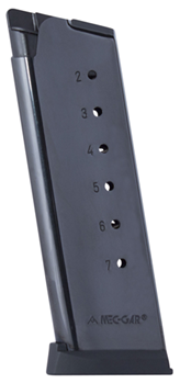 Mecgar 123098 Mec-Gar MGCO4507BPF OEM  Blued Detachable 7rd 45 ACP for 1911 Officer