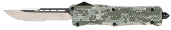Cobra Enterpris 123159 CobraTec Knives LADCCTK1LDS CTK-1  Large 3.75" OTF Drop Point Part Serrated D2 S