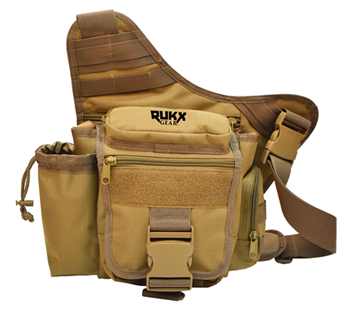 123598 Rukx Gear ATICTSBT Sling Bag  Water Resistant Tan 600D Polyester with Single Str
