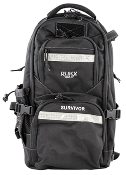 123601 Rukx Gear ATICTSURB Survivor Backpack Floatable Black 600D Polyester with Non-Ru