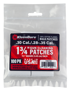 Kleen-bore 123739 Kleen-Bore P202 Super Shooter Cleaning Patches Cotton 75 Pack 1 3/4" Square .28-