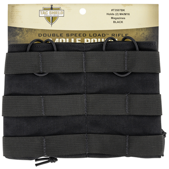 Tacshield (mili 123913 Tacshield T3507BK Speed Load Double Rifle Mag Pouch Black 1000D Nylon