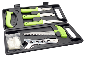 Gsm Outdoors 124136 HME HMEKN8HDK Deluxe Hunt Dressing Kit  9.40"/8.60"/8.50"/8.64" Stainless Steel