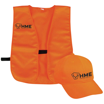 Gsm Outdoors 124147 HME HMESFVHOR Safety Vest w/Cap OSFA Orange Polyester