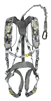 Gsm Outdoors 124191 Hawk HWK-HH200 Elevate Line Safety Harness Padded Nylon Chaos Black