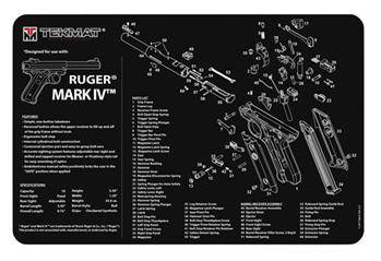 Tekmat 124465 TekMat TEKR17RUGERMK4 Original Cleaning Mat  Ruger Mark IV Parts Diagram 11" x 1