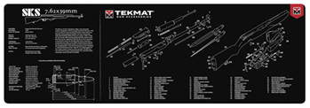Tekmat 124487 TekMat TEKR36SKS SKS Cleaning Mat Black/White Rubber 36" Long SKS Parts Diagram