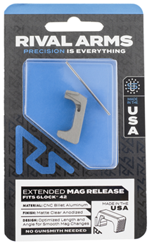 124558 Rival Arms RA72S001D Magazine Release  Extended Dark Gray Aluminum for Sig P320