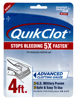 124931 Adventure Medical Kits 50200026 QuikClot  Stop Bleeding White 3" x 48" Clotting