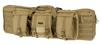 126629 Rukx Gear ATICT42DBT Tactical Double Gun Case 42" Water Resistant Tan 600D Polye