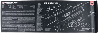 Tekmat 127577 TekMat TEKR36M1GARANDBK M1 Garand Cleaning Mat Black/White Rubber 36" Long M1 Ga