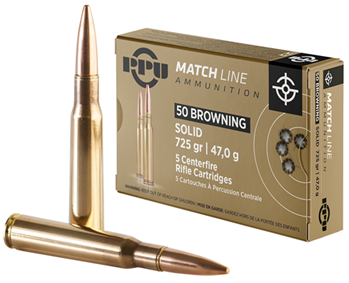 Tr&z Usa Tradin 128265 PPU PPM50 Match  50 BMG 725 gr Full Metal Jacket 5 Bx/ 20 Cs