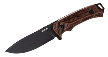Woox Llc 128813 Woox BU.KNF001.02 Rock 62  4.25" Fixed Plain Black Mil-Spec Sleipner Steel Blade