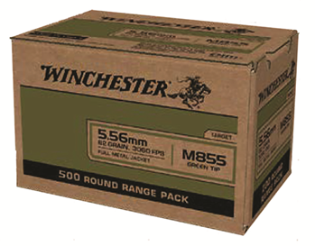 Winchester Ammu 129084 Winchester Ammo WM855500 USA Green Tip 5.56x45mm NATO 62 gr Full Metal Jacket (F