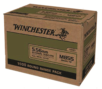 Winchester Ammu 129085 Winchester Ammo WM8551000 USA Green Tip 5.56x45mm NATO 62 gr Full Metal Jacket (