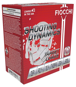 Fiocchi Ammunit 129256 Fiocchi 12SDHV8 Shooting Dynamics Target Load 12 Gauge 2.75" 1 1/8 oz 8 Shot 25