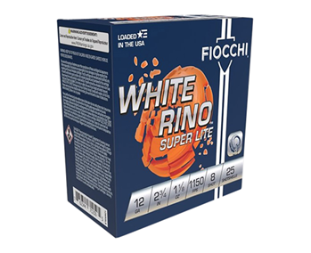 Fiocchi Ammunit 129260 Fiocchi 12WRSL8 White Rino  12 Gauge 1 1/8 oz 8 Shot 25 Bx/10 Cs