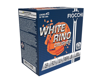 Fiocchi Ammunit 129265 Fiocchi 12WRCRS8 White Rino Crusher 12 Gauge 2.75" 1 1/8 oz 8 Bx/10 Cs
