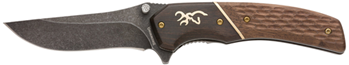 130381 Browning 3220392 Hunter Large Large 3.50" Folding Drop Point Plain Black Oxide S
