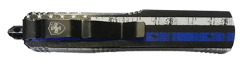 130562 Templar Knife MBTB231 Back The Blue Slim 3.16" OTF Tanto Plain Powdered D2 Steel