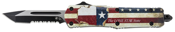 130590 Templar Knife STX-531 Texan Gen II Small 2.25" OTF Tanto Part Serrated Black Oxi