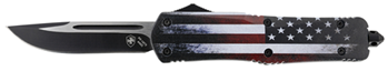 130594 Templar Knife LUS331 US Flag Gen II Large 3.50" OTF Drop Point Plain Black Oxide