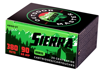 Sierra Bullets 130626 Sierra A810027 Outdoor Master  380 ACP 90 gr Jacket Hollow Point Sport Master 20