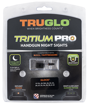 Truglo 130998 TruGlo TG-231G1MC Tritium Pro Night Sights 3-Dot Low Set Green with Orange Outli
