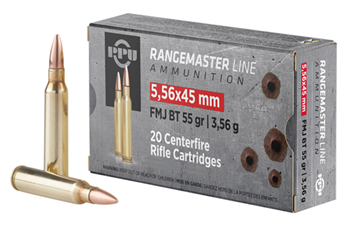 Tr&z Usa Tradin 131010 PPU PPRM5561M Rangemaster  5.56x45mm NATO 55 gr Full Metal Jacket Boat-Tail (FMJ