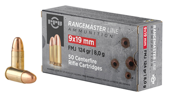Tr&z Usa Tradin 131014 PPU PPRM9M Rangemaster  9x19mm 124 gr Full Metal Jacket (FMJ) 1000 Bx