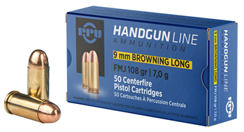 Tr&z Usa Tradin 131018 PPU PPH9BL Handgun  9mm Browning Long 108 gr Full Metal Jacket (FMJ) 50 Bx/ 20 C