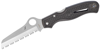 131465 Spyderco C89SBK Atlantic Salt  3.69" Folding Sheepsfoot Serrated H1 Steel Blade