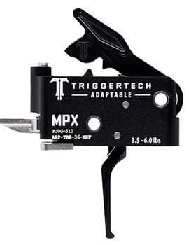 Triggertech 131749 TriggerTech ARPTBB36NNF Adaptable  Sig MPX Black PVD Two-Stage Flat 3.50-6 lbs