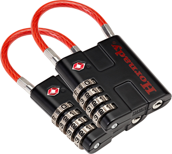 Hornady Mfg Co 132142 Hornady 96022 Rapid Safe TSA Lock Open With Combination Black/Red 2 Per Pkg