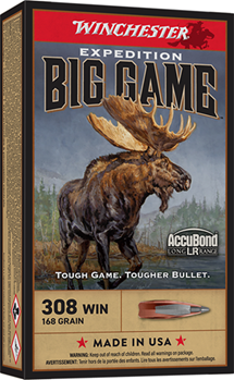Winchester Ammu 132180 Winchester Ammo S308LR Expedition Big Game Long Range 308 Win 168 gr AccuBond Lo
