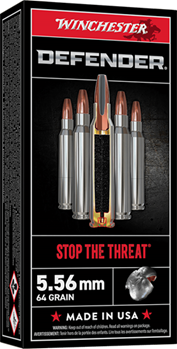 Winchester Ammu 132185 Winchester Ammo A556PDB Defender  5.56x45mm NATO 64 gr Bonded Solid Base 20 Bx/1