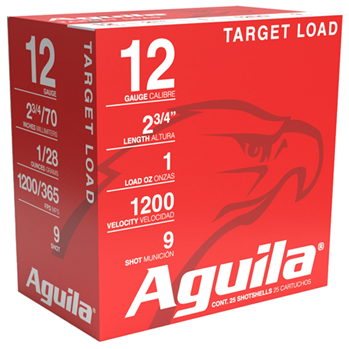 Aguila Ammuniti 132416 Aguila 1CHB1306 Competition High Velocity 12 Gauge 2.75" 1 oz 9 Shot 25 Bx/ 10 C