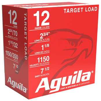 Aguila Ammuniti  Aguila 132731 Target Load Standard Velocity 12 Gauge 2.75" 1 1/8 oz 7.5 Shot 25