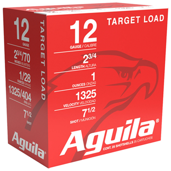 Aguila Ammuniti 132732 Aguila 1CHB1285 Target Load High Velocity 12 Gauge 2.75" 1 oz 7.5 Shot 25 Bx/ 10