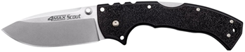 132843 Cold Steel CS62RQ 4-Max Scout 4" Folding Plain Stone Washed Japanese AUS-10A SS