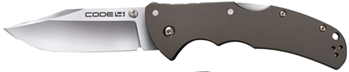 132849 Cold Steel CS-58PC Code 4  3.50" Folding Clip Point Plain S35VN Stainless Steel