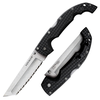 132870 Cold Steel CS29AXTS Voyager XL 5.50" Folding Tanto Serrated AUS-10A SS Blade/Bla