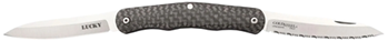132873 Cold Steel CS54VPN Lucky  2.63" Folding Plain/Serrated S35VN SS Blade/Black Carb