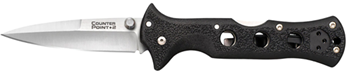132874 Cold Steel CS10AC Counter Point II 3" Folding Spear Point Plain Satin AUS-8A SS