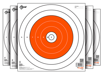 Allen 133280 EZ-Aim 15496 Paper Targets  Bullseye Paper Hanging 12" x 12" White/Orange 12 PK