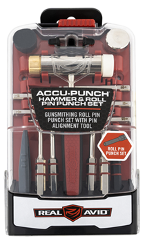 133697 Real Avid/Revo AVHPS-RP Accu-Punch Hammer & Roll Pin Punch Set Black/Red Steel R