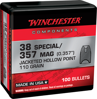 Winchester Ammu 133813 Winchester Ammo  Centerfire Handgun Reloading 38 Special .357 110 gr Jacketed Ho