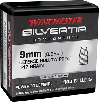 Winchester Ammu 133822 Winchester Ammo  Centerfire Handgun Reloading 9mm .355 147 gr Silvertip Hollow P